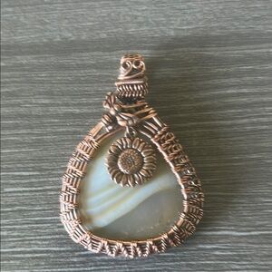 Elegant Copper Wire Wrapped Pendant